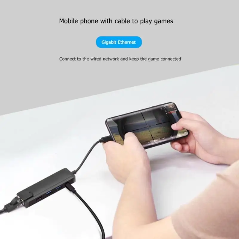USB C концентратор Тип C до 4 к HDMI USB3.0 USB-C PD Charing RJ45 конвертер Gigabit Ethernet адаптер док-станция для MacBook Pro