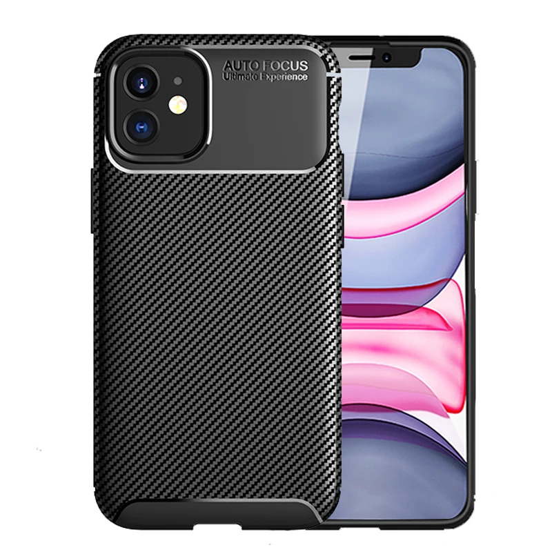 Для крышки iPhone 12 Mini чехол для SE 2020 мягкий из углеродного волокна 6 7 8 Plus 11 Pro Max Fundas |