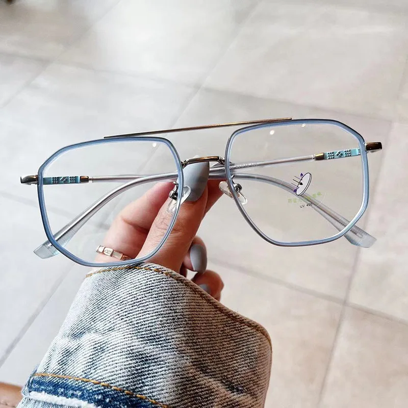 SO \u0026 EI Retro doppi ponti quadrati donna occhiali anti blu ray montatura  moda TR90 cerniera a molla uomo montatura da vista occhiali per  Computer|Men's Eyewear Frames| - AliExpress