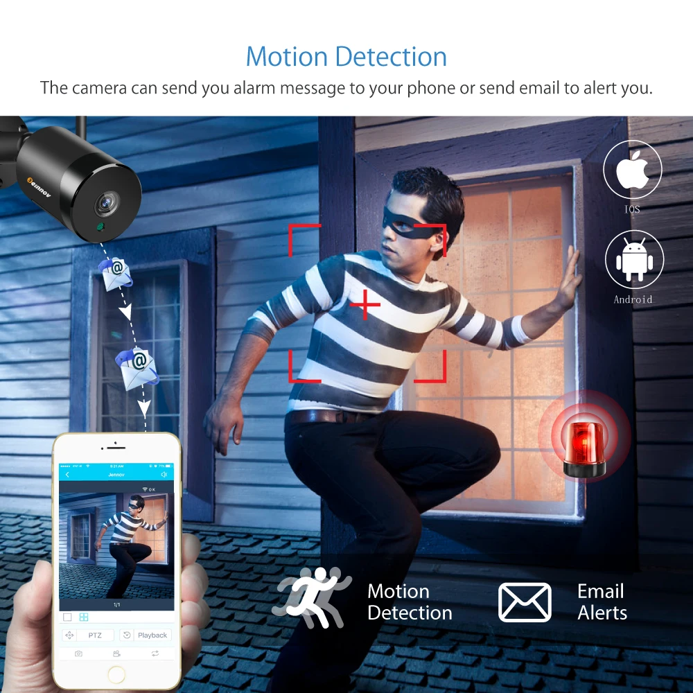 IP камера Einnov 180 градусов Wi Fi 1080P 2 МП|Камеры видеонаблюдения| |