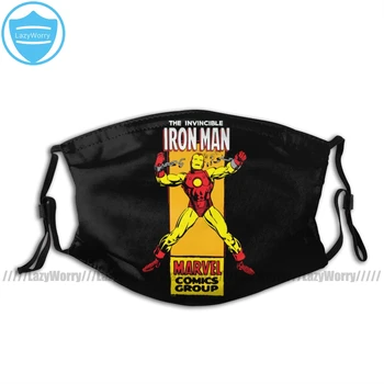 

Iron Man Mouth Face Mask Iron Man Retro Breaking Chains Comic Facial Mask Funny Kawai with 2 Filters for Adult