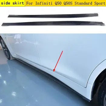 

Carbon Fiber Auto Racing Side Body Lip Skirts Apron for Infiniti Q50 Q50S Sedan 4 Door Standard Sport 2013-2017 Door Protector