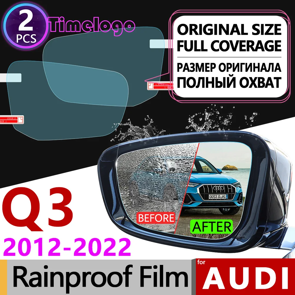 

2Pcs for Audi Q3 8U F3 2012 - 2022 Full Cover Anti Fog Film Rearview Mirror Rainproof Clear Anti-Fog Films Accessories Sline