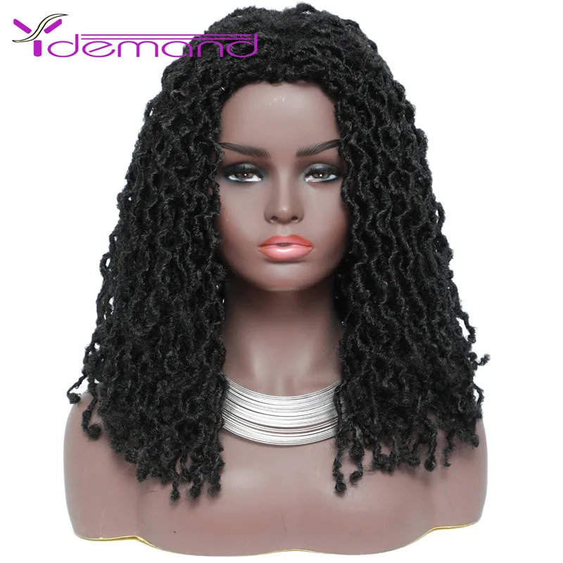 

Y demand Braided Wigs Goddess Faux Locs Hair 20”inch Crochet Braids Dreads Natural Braid Synthetic Wig For Black Women