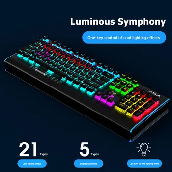 

F2099 Blue Switch Wired Gaming Keyboard 104 Keys Rollover USB Computer Game Mechanical Keyboards for Gamer Laptop Professional