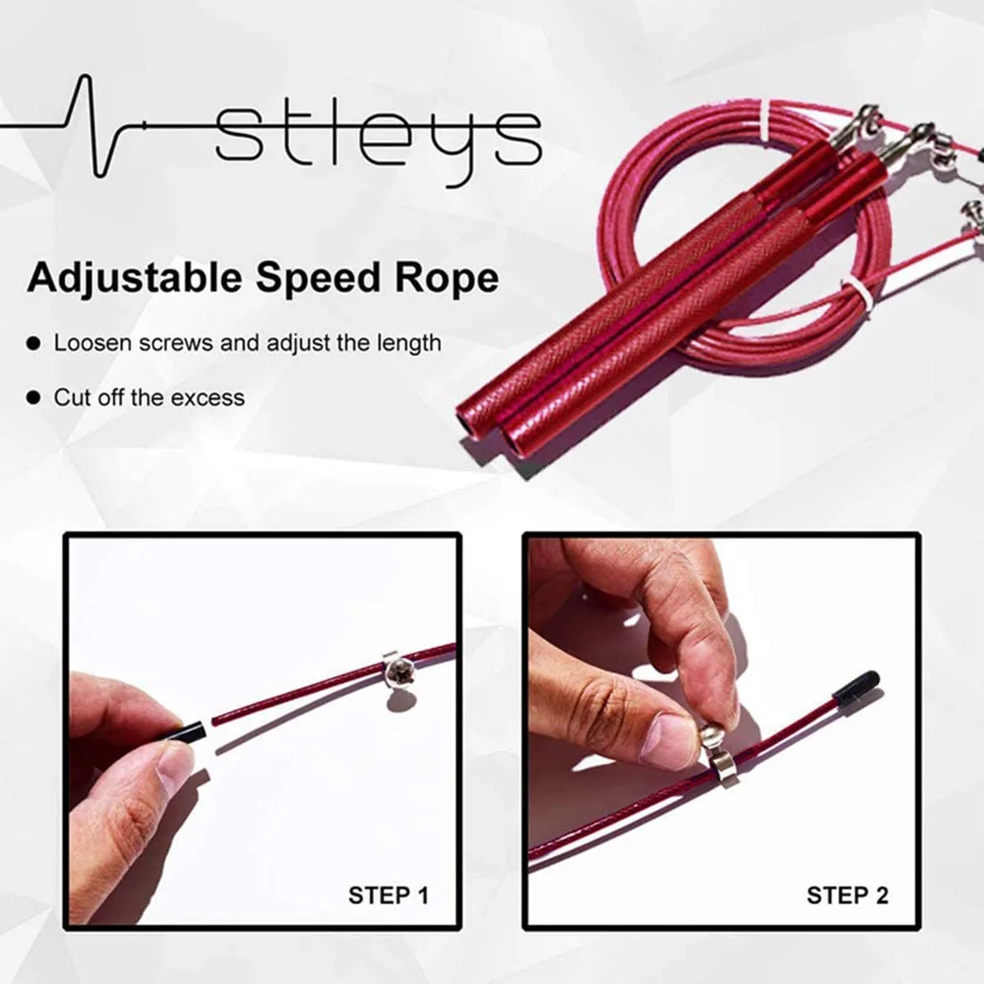 Description Picture 6 of item2022 Men Women Rope Skipping Professional Steel Rope Skipping Gymnastics Rope with Rope Skipping Adjustable Fitness Rope Workout