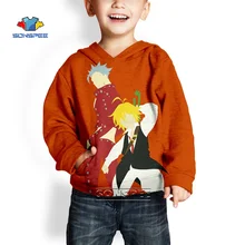 SONSPEE детские толстовки с капюшоном с 3D-принтом «Seven Deadly Sins» Детский свитер худи для маленьких мальчиков и девочек A88