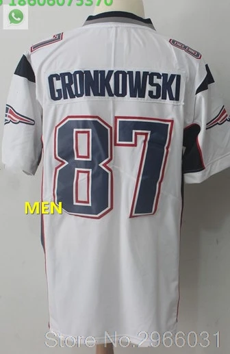 For men Новая Англия A+++ Качественная мужская футболка для взрослых Tom Brady 12 Rob Gronkowski 87 Julian Edelman 11 Brandin Cooks 14 - Цвет: For men