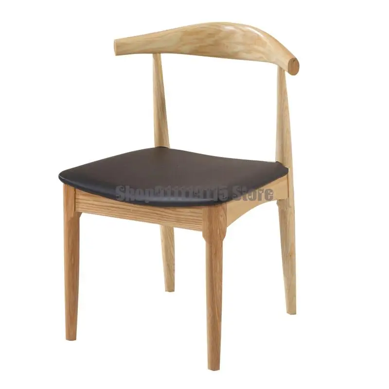 Customized Solid Wood Dining Chair Desk And Household Ox Horn Simple Modern Conference Office Stool Back D |