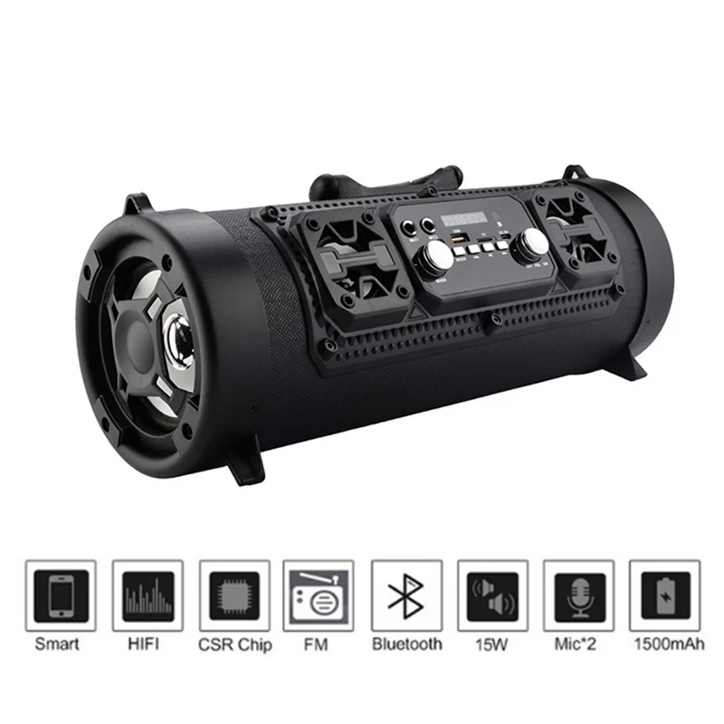 

Wireless Bluetooth Waterproof Portable High-power 15W Music Barrel Speaker for Outdoor OC-shipping