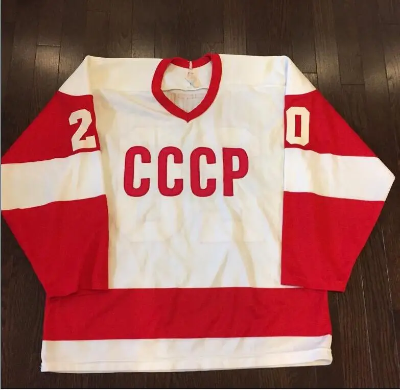 Russian CCCP USSR Hockey Jersey Red - Tretiak