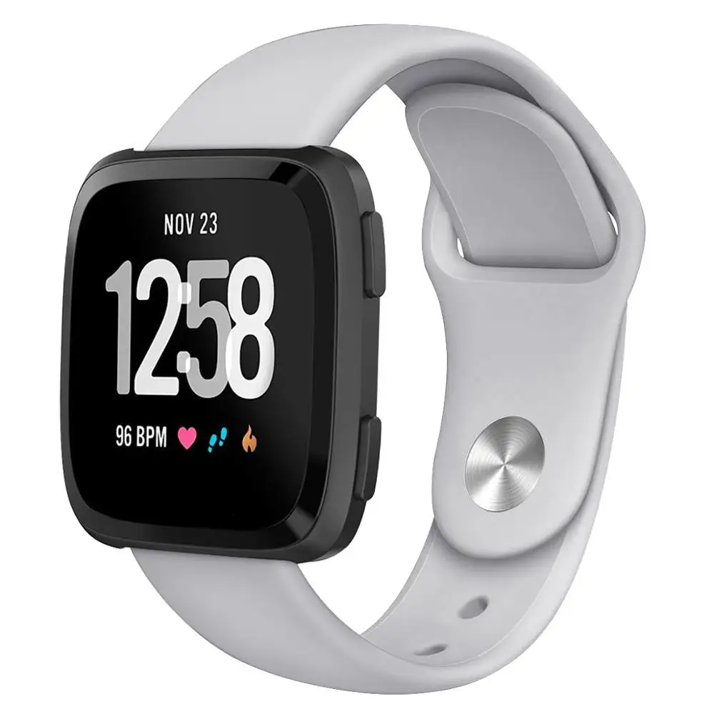 Высококачественный силиконовый безопасный регулируемый ремешок для Fitbit Versa2 Versa Lite, ремешок-браслет, ремешок для часов - Цвет ремешка: gray