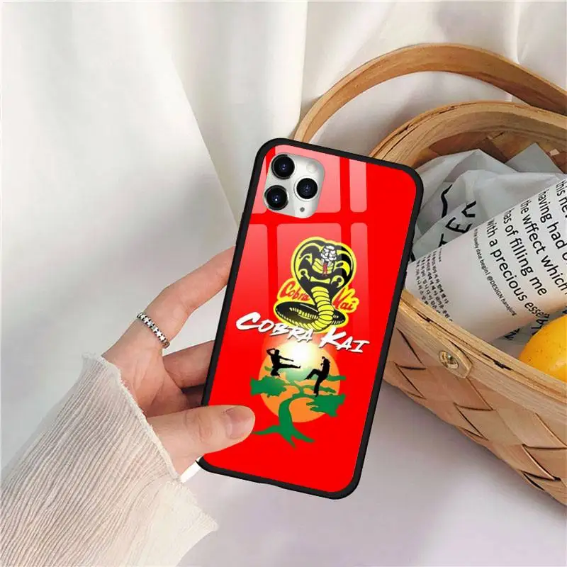 Cobra kai snake American TV Phone Case Tempered glass for iPhone 11 12 mini pro XS MAX 8 7 Plus X XS XR clear phone cases