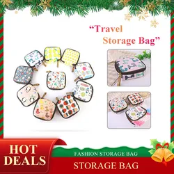 Fashion Sanitary Pad Pouch Mini Folding Women Cute Bag For Gaskets Napkin Towel Storage Bags Literary Zipper Coin Wallet Bag