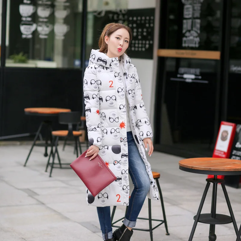 Hooded Colorful Winter Down Coat Jacket Long Warm Women Casaco Feminino Abrigos Mujer Invierno Parkas Outwear Coats Ru50