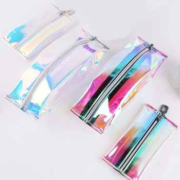 

Makeup Bags Laser Transparent Make Up Pouch Travel Cosmetic Bag Waterproof Organizer Bag Zipper Pencil Bag Handbag Wash Toiletry