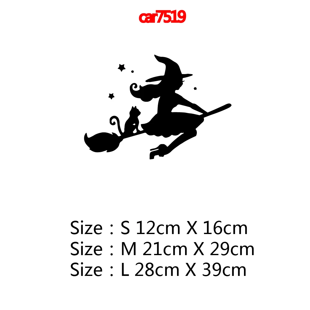 Creative Witch Car Decal Waterproof Self-Adhesive Removable Car Sticker Scratch Cover Decal Auto Decoration