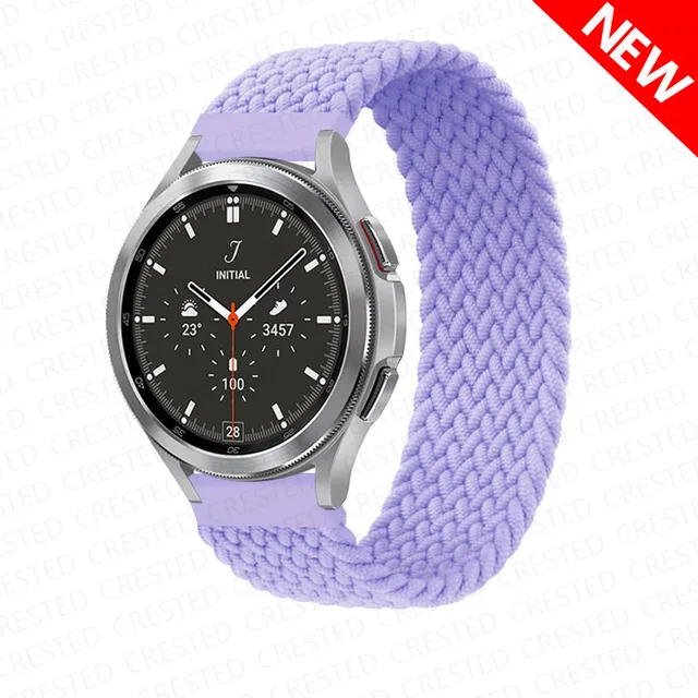 Braided Solo Loop band for Samsung Galaxy watch 4/classic/Active 2 Watchband 20mm 22mm Bracelet correa Amazfit GTS 2 mini strap lavender