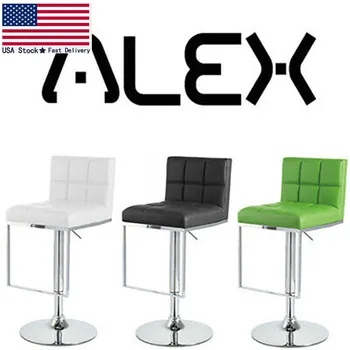 

NEW! MODERN "LEATHER" BAR/COUNTER STOOL ADJUSTABLE CHROME BARSTOOL - ALEX
