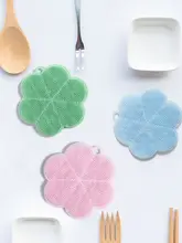  Multi-Purpose Dishwashing Silicone Cleaning Brush Household Cleaner Tools Kitchen Dishcloth Heat-Resistant Mat Dish Towel 