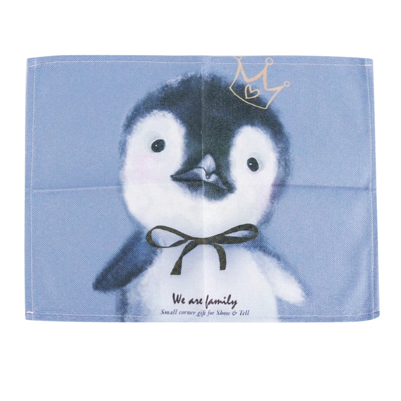 penguin Милый мультяшный коврик для стола с рисунком кролика и пингвина, вечерние украшения для кухни - Цвет: penguin