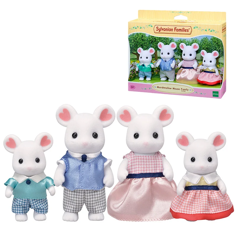 S01 Sylvanian Families Marshmallow mouse семейный кукольный домик, Набор фигурок, новинка 5308