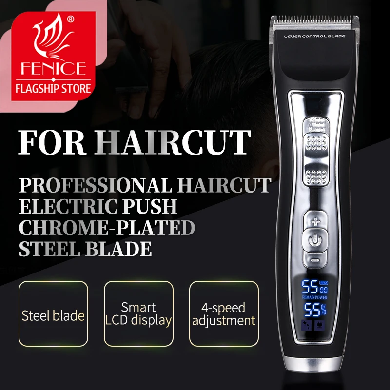 Fenice Electric Hair Clipper Rechargeable Low Noise Trimmer Hair Cutting Machine Beard Shaver Trimer For Men Barber xiaomi mijia s300 electric shaver dry wet shavers triple blade ipx7 waterproof beard trimmer trimer cutter for men razor machine