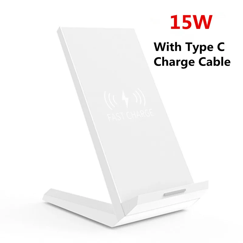 15W White VIKEFON 10 Вт 15 Вт Qi Быстрая зарядка беспроводное быстрое зарядное устройство usb type C QC 3,0 мобильная телефонная станция для iPhone 11 X samsung s9 Xiaomi - Тип штекера: 15W White