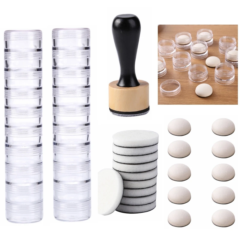 24 Pieces Mini Ink Blending Foams Ound And Flat Sponge Pads