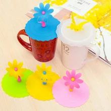 Горячая Симпатичные подсолнуха лакет Анти-пыль силиконовые крышки для чайная чашка с крышкой кофе Caneca Xicara чай чашка всасывающее уплотнение кепки подарки