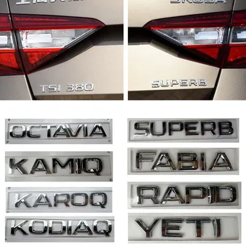 

Car Styling for Skoda Superb Octavia YETI Fabia Rapid Kodiaq Car Trunk Sticker Rear Badge Emblem Sticker Skoda Sticker Decals