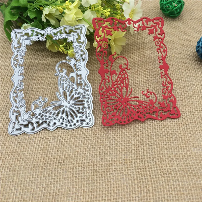 

Rectangular Butterfly Frame Metal Cutting Dies Stencil For DIY Scrapbooking Album Paper Cards Decorative Craft Embossing Die Cut