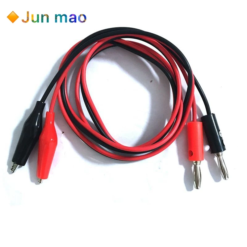 

1M Alligator Cilp to AV Banana Plug Test Cable Lead Connector Dual Tester Probe 35mm Crocodile Clip for Multimeter Measure Tool