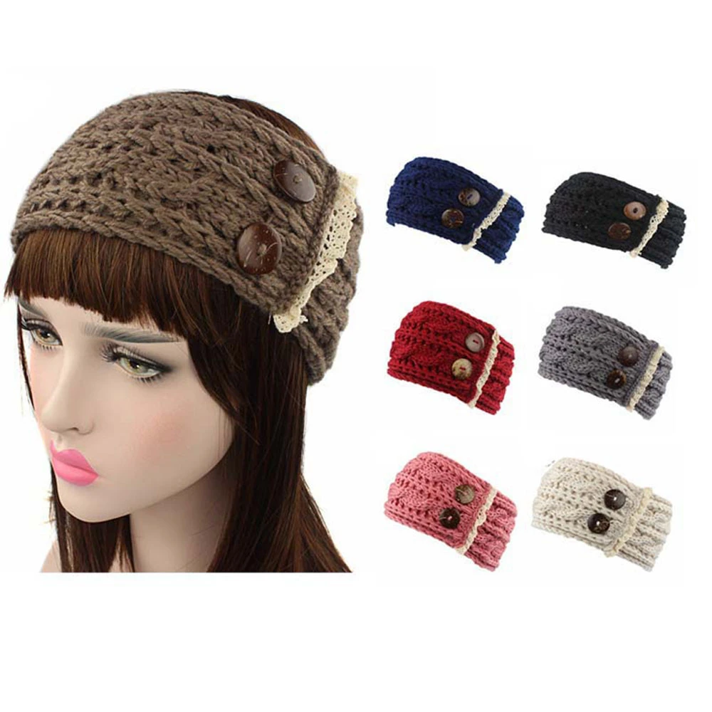 Hairbands Winter Knitted Women Diamonds Spliced Keep Hairbands Winter Warm Solid Handmade Keep Warm Headbands 1111