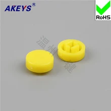 20pcs Red and yellow round switch cap B3F keystroke cap A37 with 1212o7.3 keystroke cap mixer fader knob cap word shouted hole width 8mm red and blue and yellow lime