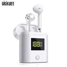 D019 V5.0 Bluetooth наушники HD стерео беспроводные наушники Спорт бас гарнитура со светодиодным дисплеем зарядное устройство чехол для всех телефонов