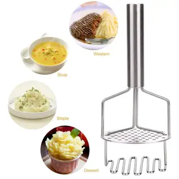 

Stainless Steel Double layer Pressed Potato Masher Puree Juice Maker Potato Pusher Smooth Mashed Potatoes Crusher Fruit Tools