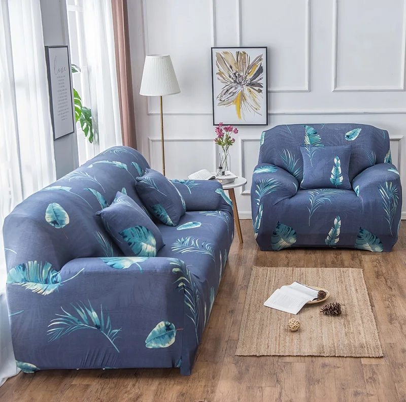 Plant Print Sofa Cover Night Forest Couch Cover Tight Wrap Slip-resistant for Living Room Couch Cover L Shape Armchair