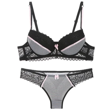 

Women Sexy Underwear Bra Lingerie Set Thin Lace Bra Transparent Patchwork Thin Push Up Bra Set Women Lingerie Underwear