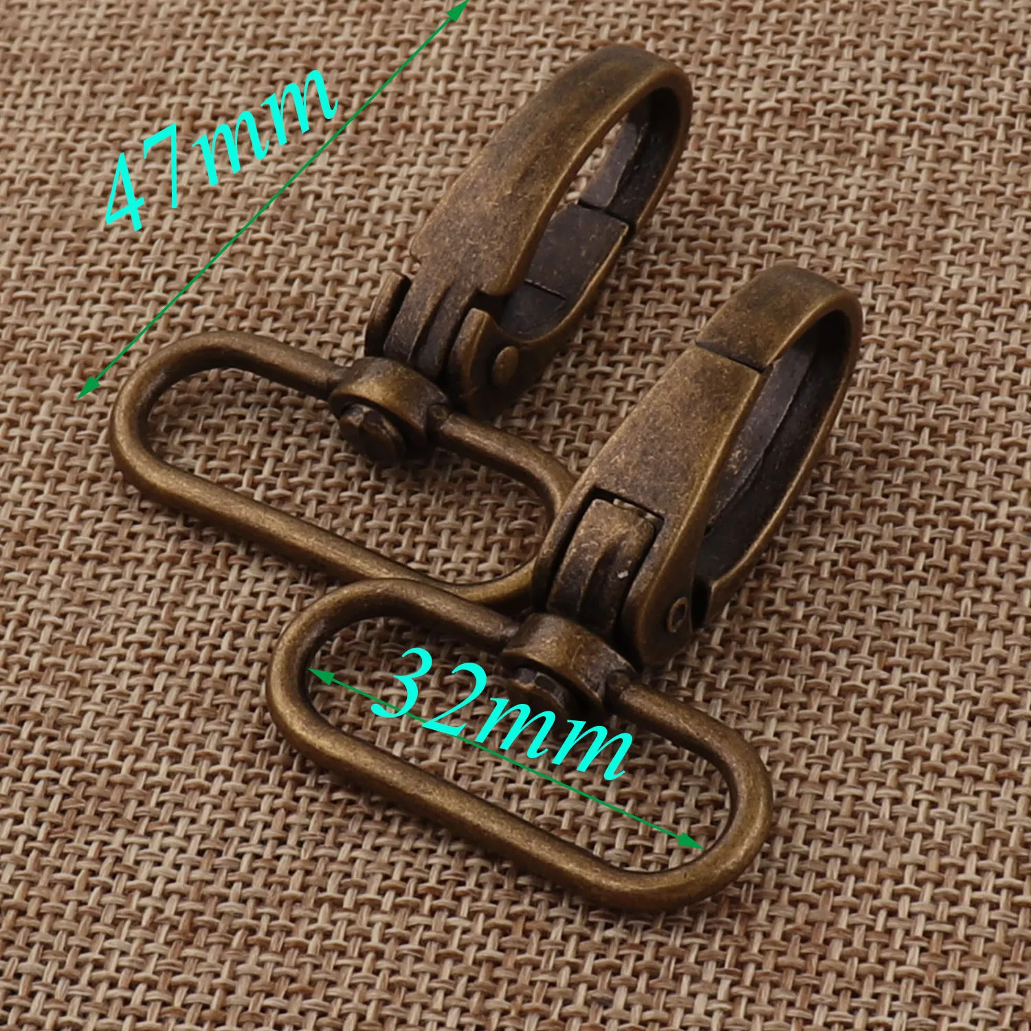 10 Pcs Antique Bronze Lobster Swivel Clasps 32mm Bulk Alloy Purse Clasp