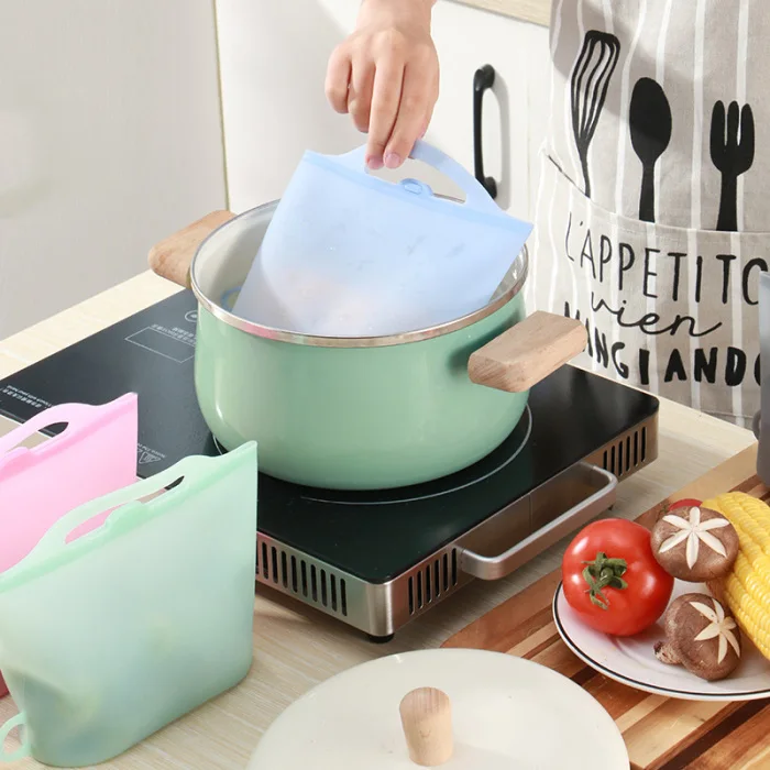 Силиконовый мешок для хранения еды многоразовые Ziplock Сумки для хранения еды герметичное уплотнение микроволновая печь безопасный SEP99