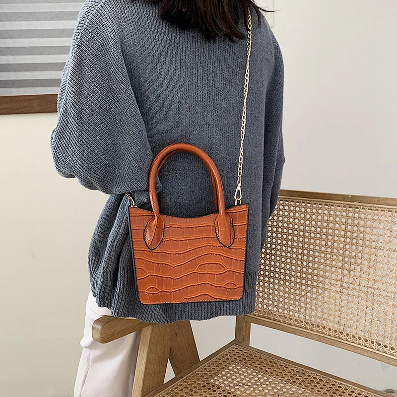 

Western Style WOMEN'S Bag INS Super Fire Crocodile Pattern Small Handbag 2019 Korean-style-Style Chain Crossbody Bag Bags