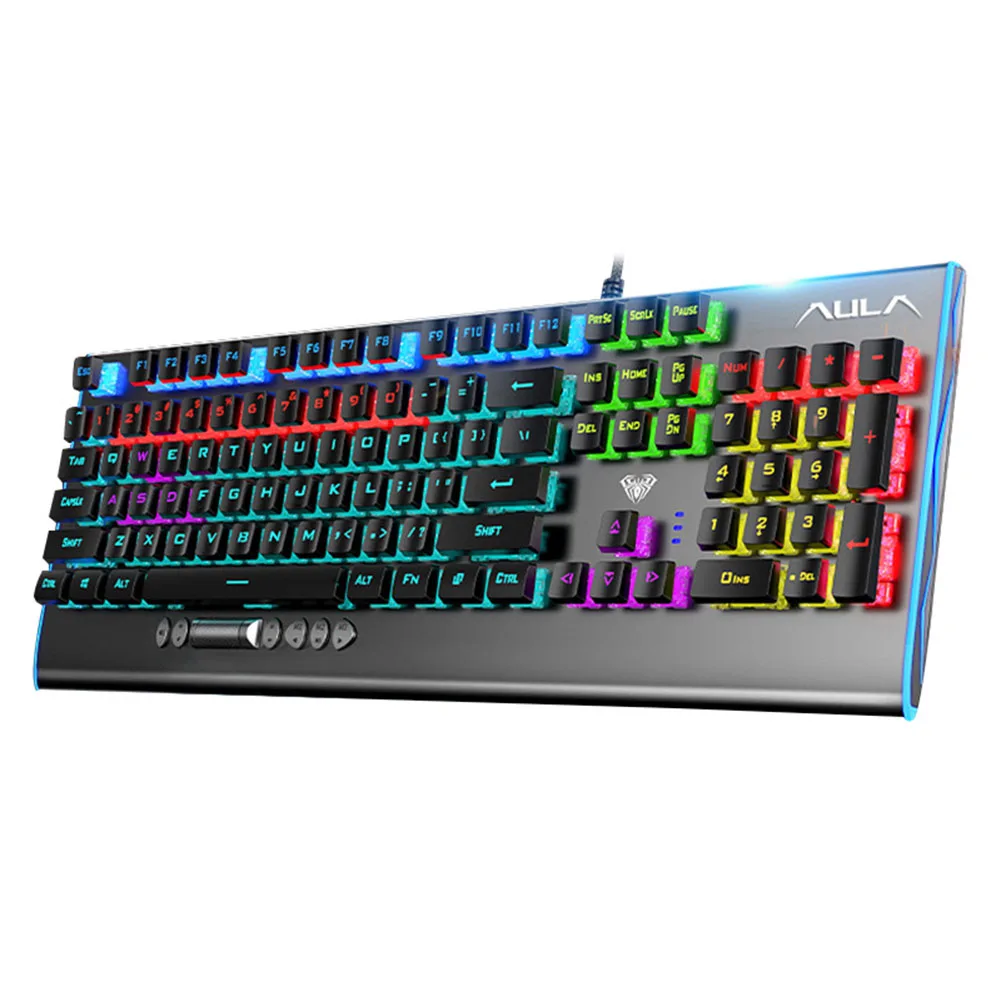 Игровая механическая клавиатура F2099 проводная игровая с синими и коричневыми