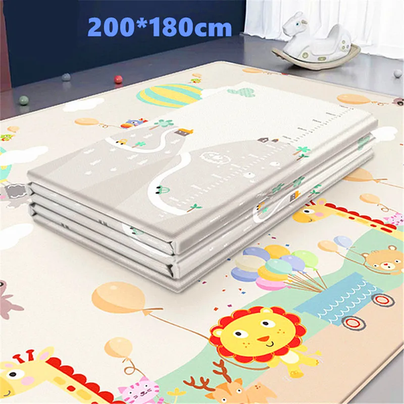 Большой детский игровой коврик 200x180 см складной для детей ясельного возраста