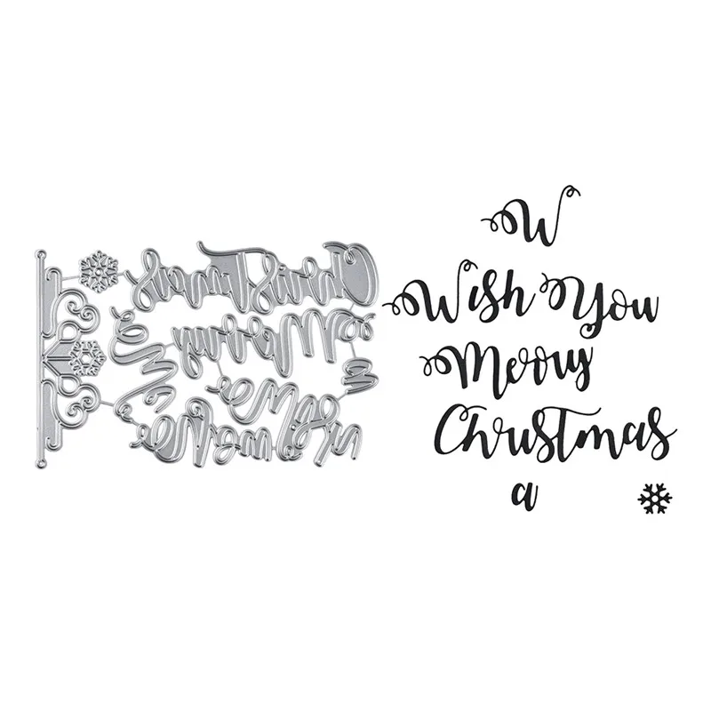 

Eastshape Merry Christmas Letter Metal Cutting Dies Word Scrapbooking For Making Cards Decorative Embossing DIY Crafts New 2019