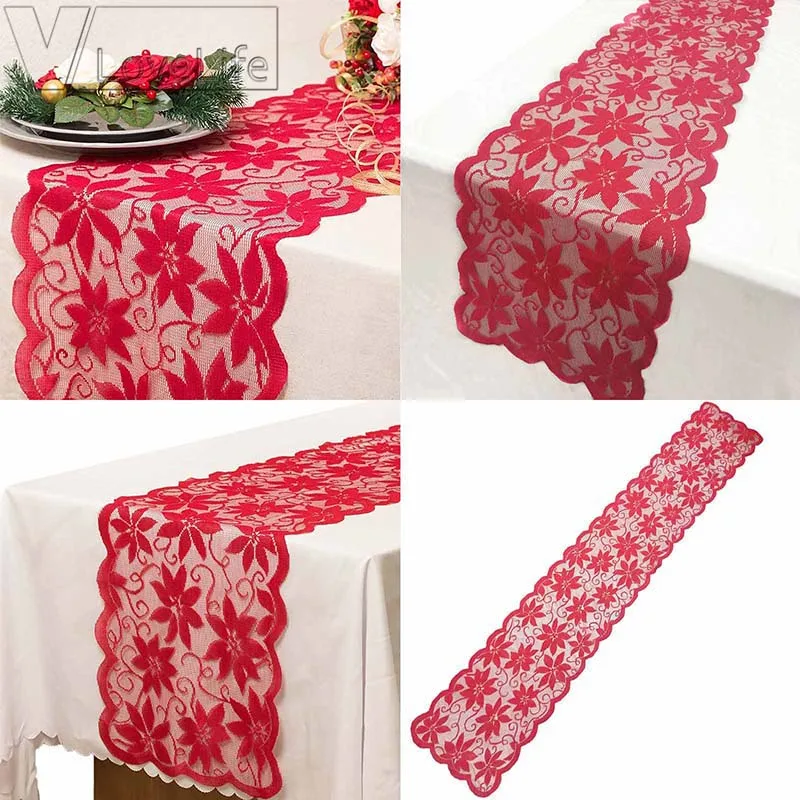 Christmas Lace Table Runners Receptions Decor Maple Leaf Wedding
