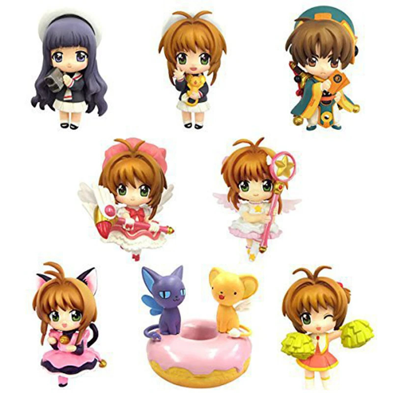 8 шт./компл. экшн фигурки из японского аниме Kinomoto Sakura Daidouji Tomoyo Li Syaoran Kero