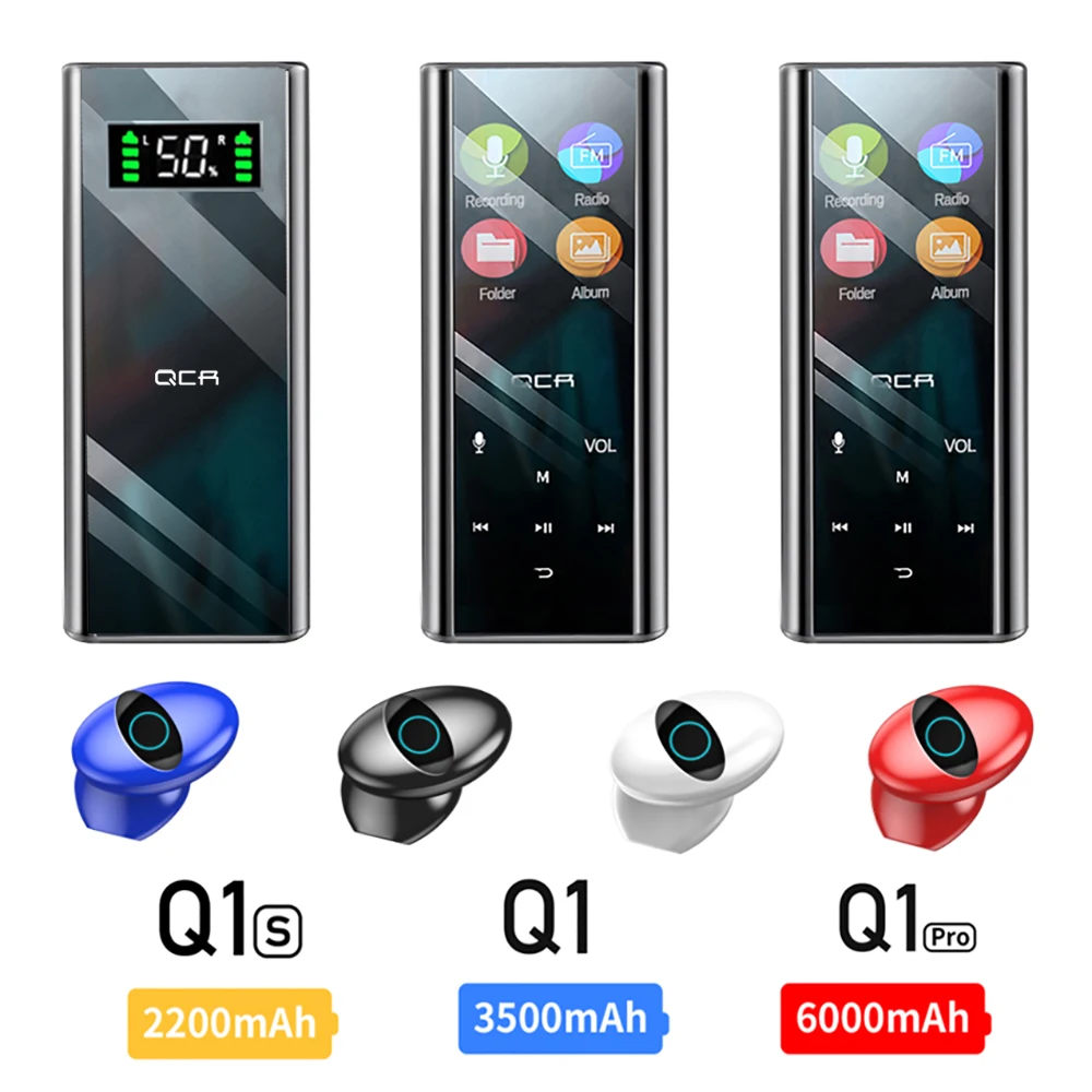 Q1 TWS Bluetooth наушники 5,0 многофункциональные Bluetooth наушники IPX7 водонепроницаемые в пределах 6000 мАч Внешний аккумулятор для iOS Android