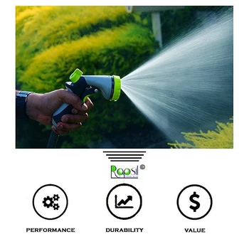 

Garden Hose Nozzle - Water Hose Spray Nozzle Heavy-Duty - 8 Patterns High Pressure Garden Hose Nozzles Car Wash Water Gun