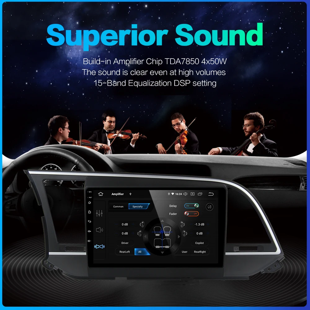 Top for Hyundai Elantra 2016 Vehicle1 Din Car Radio Android 9.0 Navigation GPS 9" IPS Autoradio TDA7850 Multimedia Stereo PX6 RK3399 1 Top for Hyundai Elantra 2016 Vehicle1 Din Car Radio Android 9.0 Navigation GPS 9" IPS Autoradio TDA7850 Multimedia Stereo PX6 RK3399 1